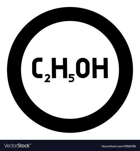 Chemical Formula C2h5oh Ethanol Ethyl Alcohol Vector Image