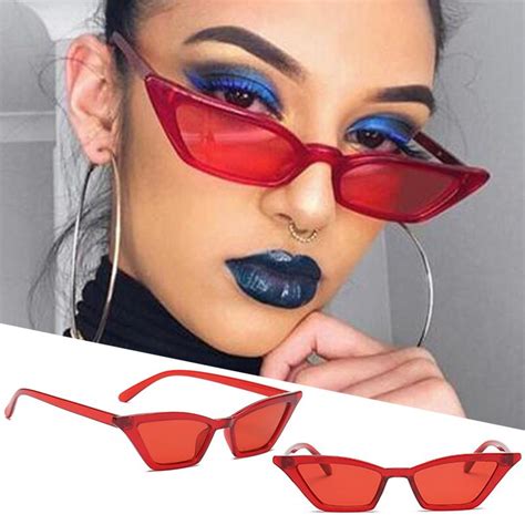 buy retro cat eye small frame sunglasses women sun glasses red ladies sunglass black eyewear at