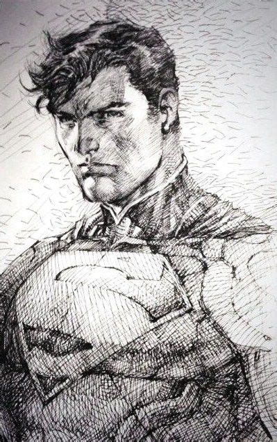 Beatiful Superman Hatchwork Style Sketch Art By Jim Lee