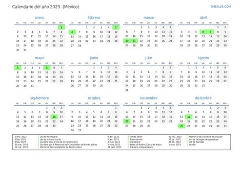 Calendario Oficial 2023 Dias Festivos Mexico Imagesee