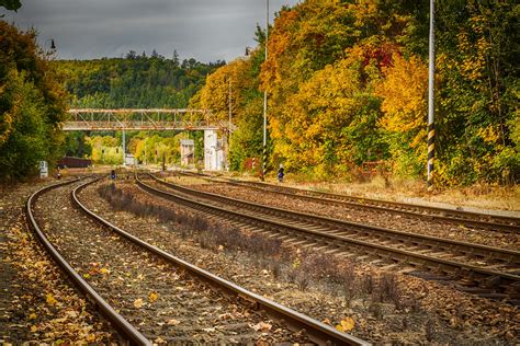 Free Images Track Railway Train Vehicle Autumn Station Hdr