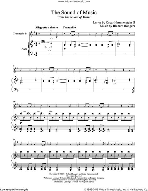 The Sound Of Music Sheet Music For Trumpet And Piano Pdf Sheet