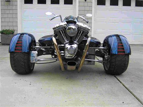 Radical Trike Using Vw Trans Harley Engine Built By Ken Woerle Trike Chopper Vw Trike Custom