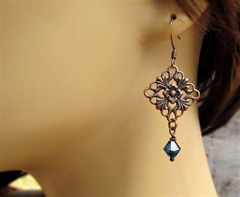 Small Sapphire Blue Earrings Winter Fashion Copper Jewelry Winter Sky