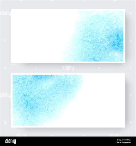 Vector Set Of Banners With Watercolor Splash Blue Watercolour Design