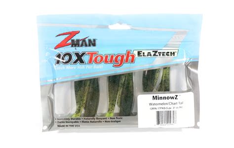 Zman Soft Lure Minnowz 3 Inch 6pack Watermelon Chart 9627