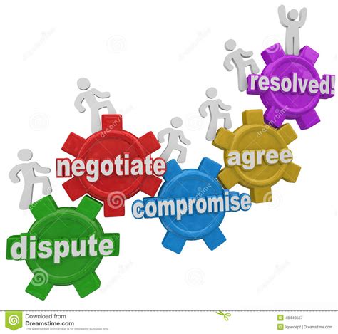 Compromise Dispute Negotiation Agreement Resolution People On Ge Stock Illustration ...