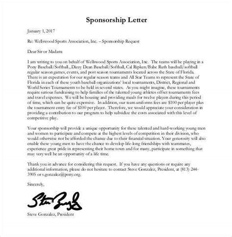 Sponsorship Letter Templates 13 Free Word Excel And Pdf Formats