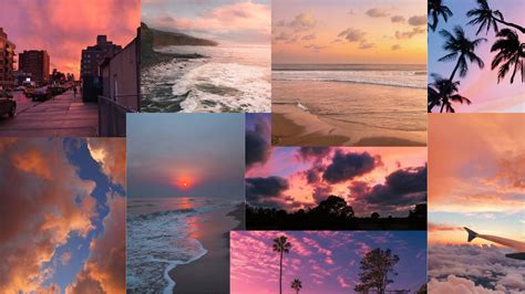 Sunset Aesthetic Collage Wallpaper Lenovo Wallpapers Laptop