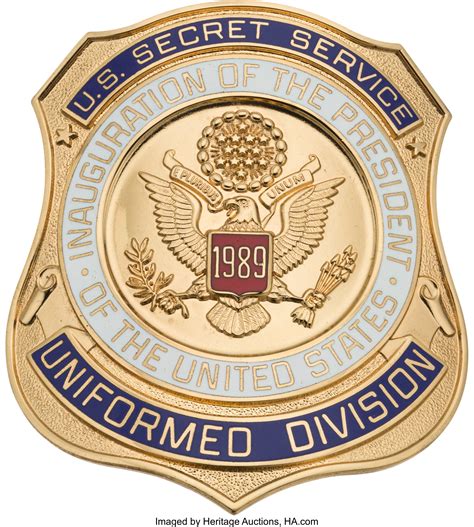 George H W Bush U S Secret Service Inauguration Badge Lot