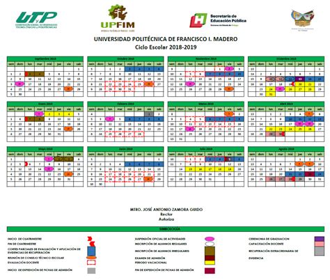 Calendario Escolar Universidad Politécnica De Francisco I Madero