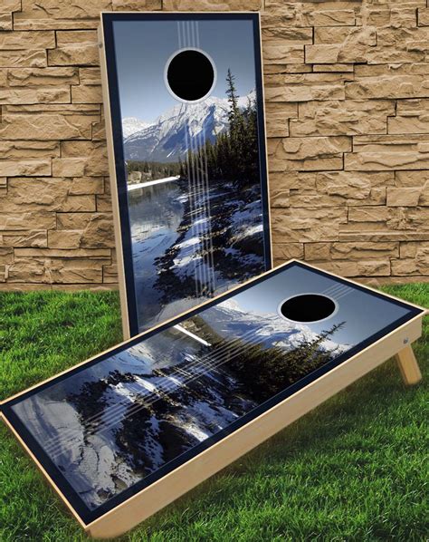 Winter Setting Cornhole Boards