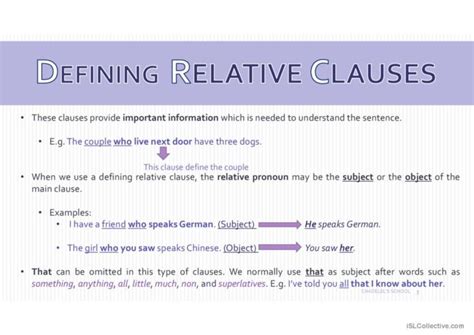 Relative Clauses Powerpoint Explanat English ESL Powerpoints