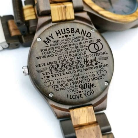 My Husband From Wife Engraved Wooden Watch Video In 2020 Wooden