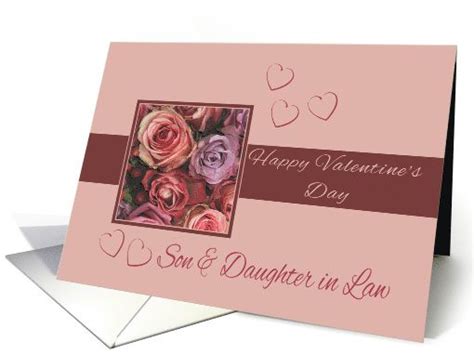 Son And Daughter In Law Valentine S Day Card Vintage Look Pink Roses Card Mothers Day Cards