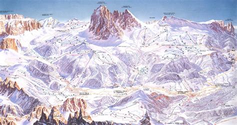 Val Gardena Alpe Di Siusi Ski Map Dolomiti Superski Italy Europe