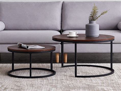 Amazon.com: Bazhshxu 2 PCS Modern Nesting Coffee Table Living Room Desk