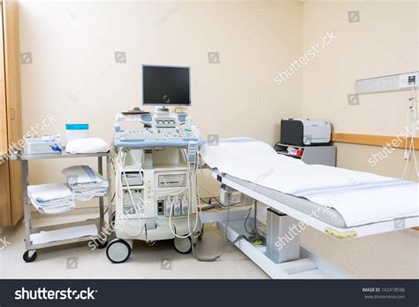 Interior Hospital Room Ultrasound Machine Bed Stock Photo 162418598