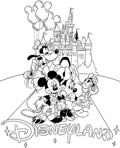 Disneyland Coloring Page Disney Characters Topcoloringpages Net