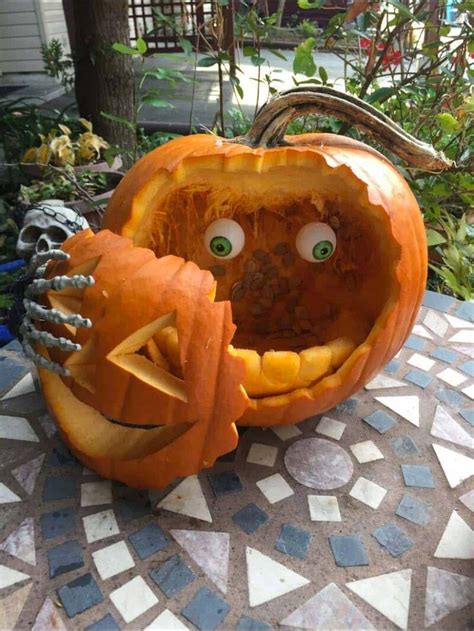 Jul 23, 2021 · this easy pumpkin carving idea is a great way to welcome visitors to your home this halloween season. how to carve an oval pumpkin - Google Search | Scary ...