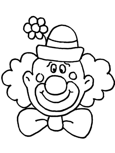 Circus And Carnival Clown Head Coloring Pages Bulk Color in 2020
