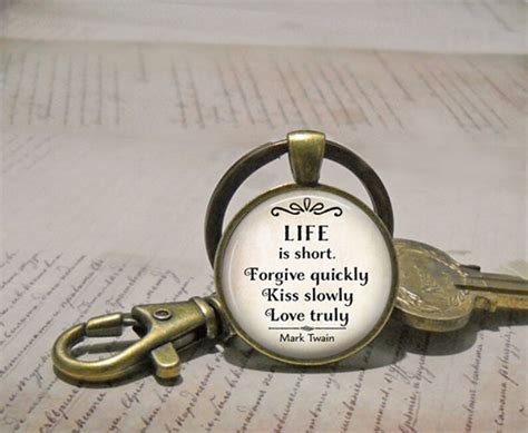 Life Is Short Mark Twain Quote Necklace Literary Quote Etsy