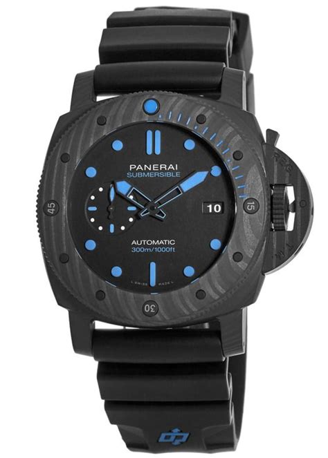 Panerai Submersible 47mm Carbotech Automatic Rubber Strap Mens Watch