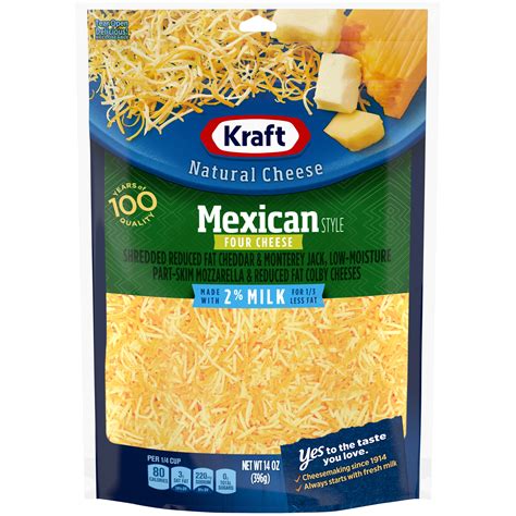 Kraft Mexican Style Four Cheese Blend Shredded Cheese With 2 Milk 14