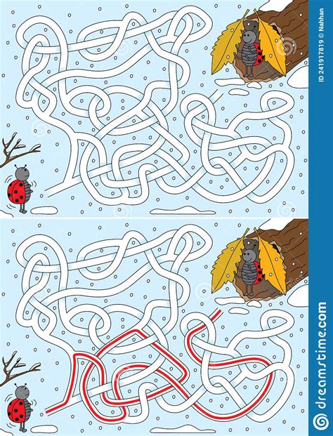Ladybug Maze Stock Vector Illustration Of Labyrinth 241917819