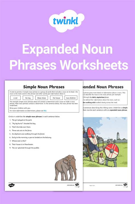 Expanded Noun Phrases Worksheets Expanded Noun Phrases Nouns Phrase