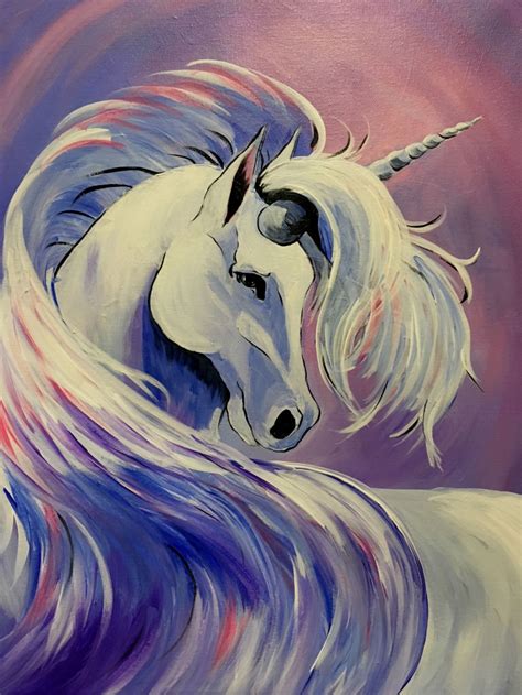Paint in all around the face. Unicorn paint party at Tipsy Brush! 05/15/2018 Kalispell ...