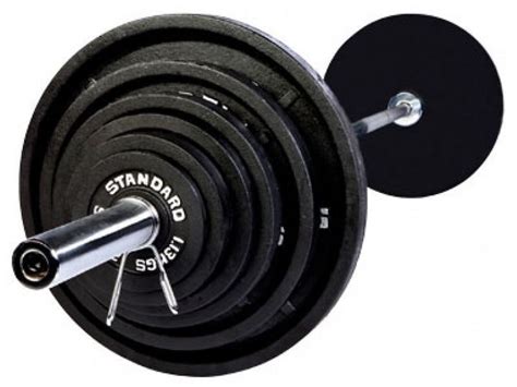 300 Lb Olympic Weight Set W 7 Ft Bar And Black Plates Adamant Barbell