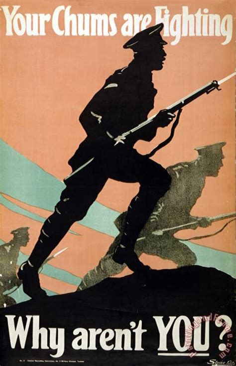 Others World War I British Army Recruitment Poster Your Chums Are Fighting
