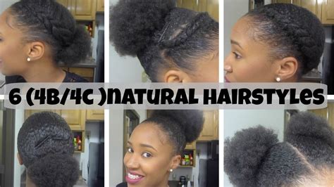 6 Natural Hairstyles On Shortmedium Hair 4b4c Youtube