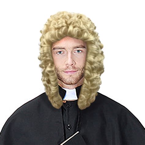 18th peruke golden baroque wig judge costume renaissance long curly hair vintage adult nobleman