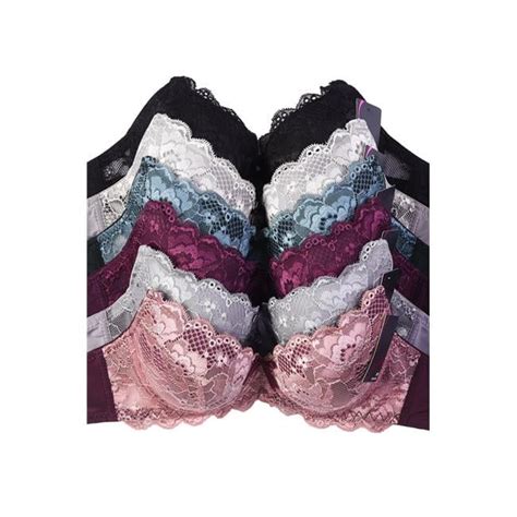 Sofra Br4348l 38b Ladies Full Cup Intimate Sets Allover Lace Bra Multi Color Size 38b Pack
