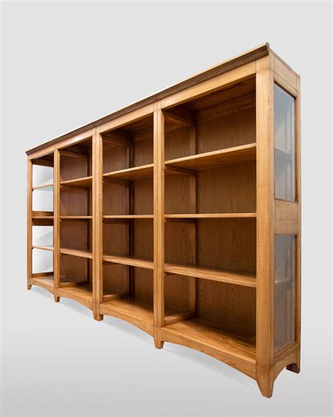Modular Bookcase In Solid Chestnut Wood Ebanisteria Gambella