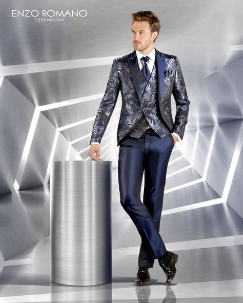 traje novio Enzo Romano adamascado con liso a tono para el ...
