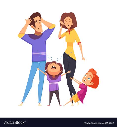 Tired Parents Royalty Free Vector Image Vectorstock