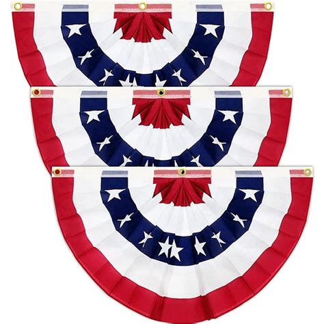 Patriotic Decorations 4th Of July Pleated Fan Flags American Us