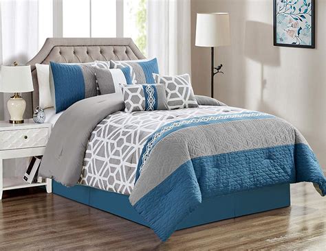 Hgmart Bedding Comforter Set Bed In A Bag 7 Piece Luxury Striped