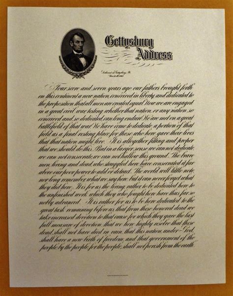 THE GETTYSBURG ADDRESS - IMAGE OF LINCOLN BEP 10x13 INTAGLIO PRINT SOUVENIR CARD for Sale ...