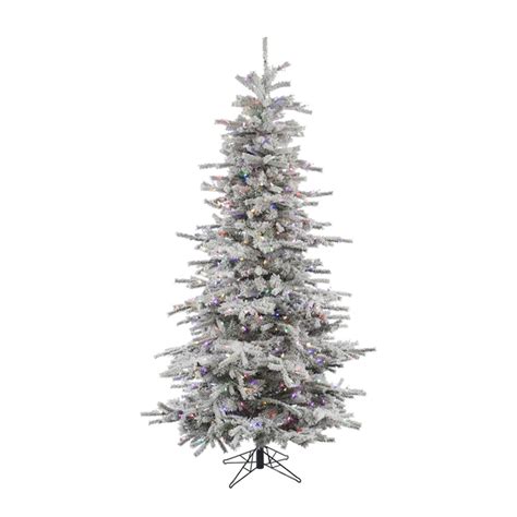 Vickerman 75 Flocked Sierra Fir Slim Artificial Christmas Tree With