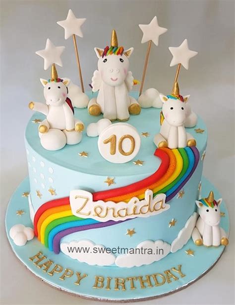 Unicorn Fondant Design Cake Decorated Cake By Sweet Cakesdecor