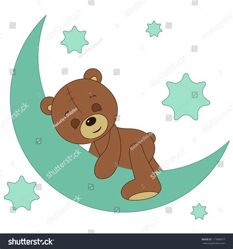 Teddy Bear Sleeping On Moon Ilustración De Stock 117899977 Shutterstock