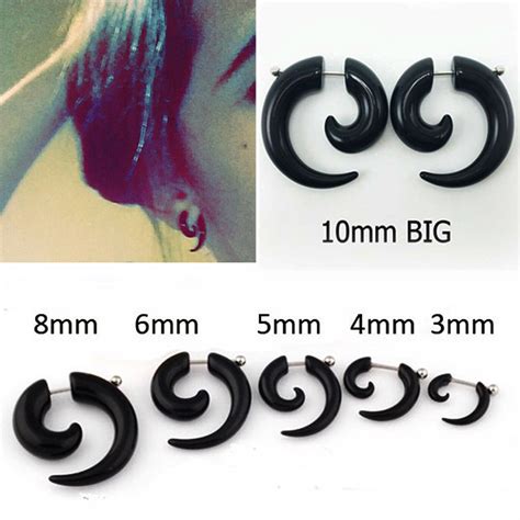 Pcs Lot Fake Spiral Gauge Ear Tapers Snail Expander Stainless Steel Helix Piercing Faux Ear