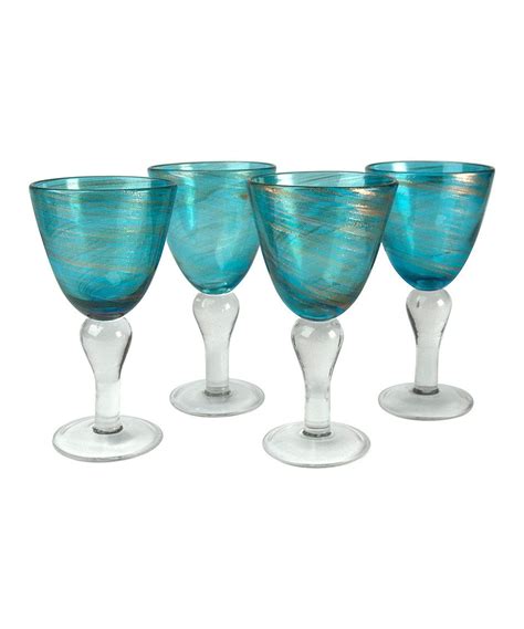 another great find on zulily turquoise shimmer goblet set of four by artland zulilyfinds