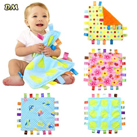 Baby Comforting Taggies Blanket 30x30cm Soft Square Plush Baby Appease