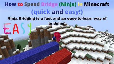 How To Speed Bridge Ninja In Minecraft Quick And Easy Youtube
