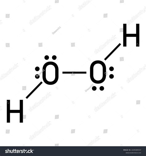 Lewis Structure Hydrogen Peroxide H2o2 Scientific Stock Vector Royalty